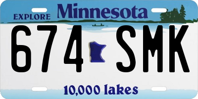 MN license plate 674SMK