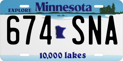 MN license plate 674SNA