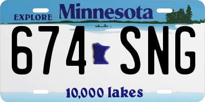 MN license plate 674SNG