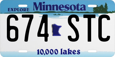 MN license plate 674STC