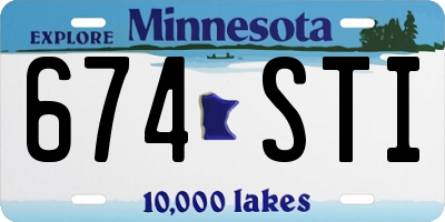 MN license plate 674STI