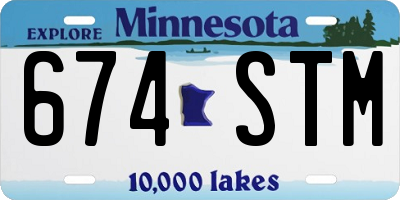 MN license plate 674STM