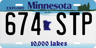 MN license plate 674STP