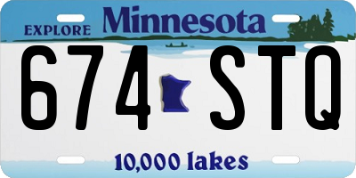 MN license plate 674STQ