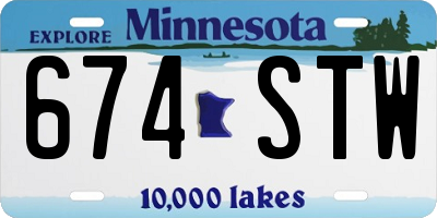 MN license plate 674STW