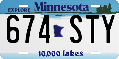 MN license plate 674STY