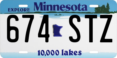 MN license plate 674STZ