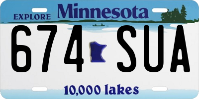 MN license plate 674SUA