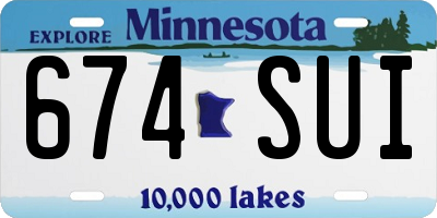 MN license plate 674SUI