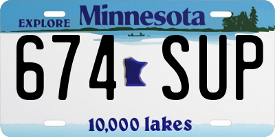 MN license plate 674SUP