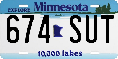 MN license plate 674SUT