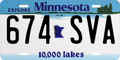MN license plate 674SVA