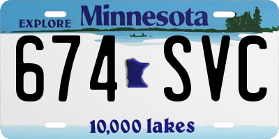 MN license plate 674SVC