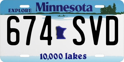 MN license plate 674SVD