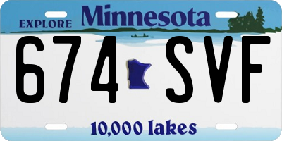 MN license plate 674SVF