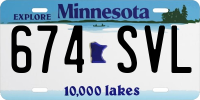 MN license plate 674SVL
