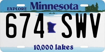 MN license plate 674SWV