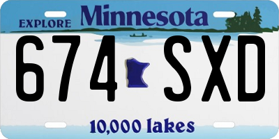 MN license plate 674SXD