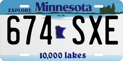 MN license plate 674SXE