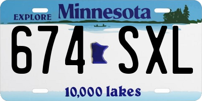 MN license plate 674SXL