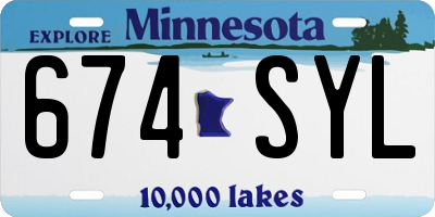 MN license plate 674SYL