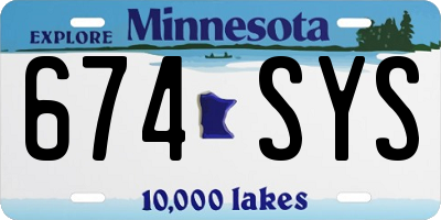 MN license plate 674SYS