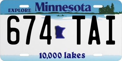 MN license plate 674TAI