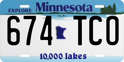 MN license plate 674TCO