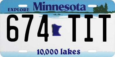 MN license plate 674TIT