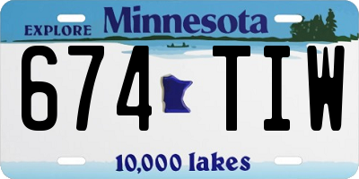 MN license plate 674TIW