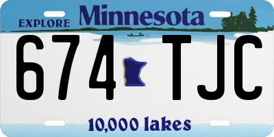 MN license plate 674TJC