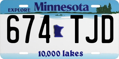 MN license plate 674TJD