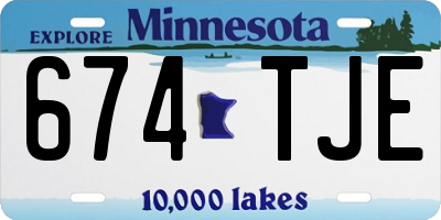 MN license plate 674TJE