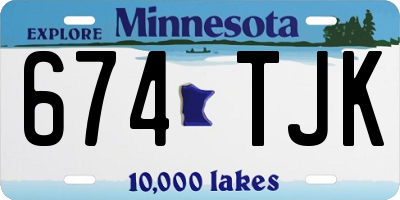 MN license plate 674TJK