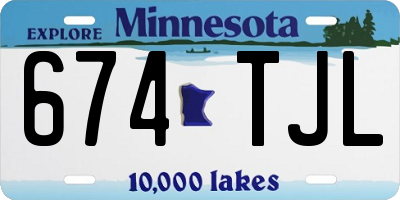 MN license plate 674TJL