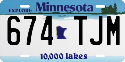 MN license plate 674TJM
