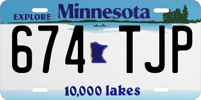 MN license plate 674TJP