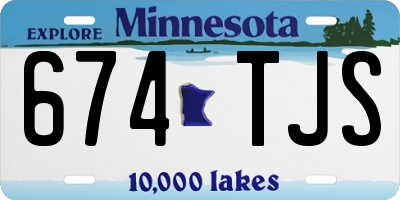 MN license plate 674TJS