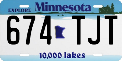 MN license plate 674TJT
