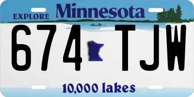 MN license plate 674TJW