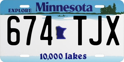 MN license plate 674TJX