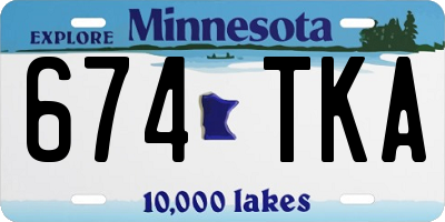 MN license plate 674TKA
