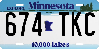 MN license plate 674TKC