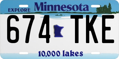 MN license plate 674TKE