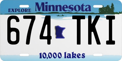 MN license plate 674TKI