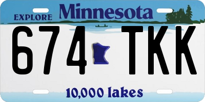 MN license plate 674TKK