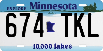 MN license plate 674TKL