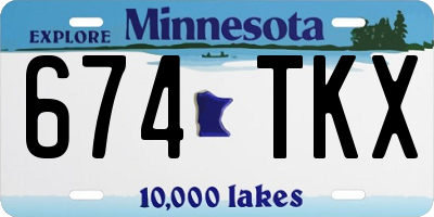 MN license plate 674TKX