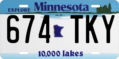 MN license plate 674TKY