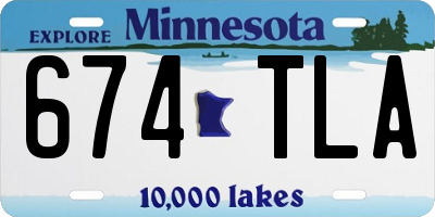 MN license plate 674TLA